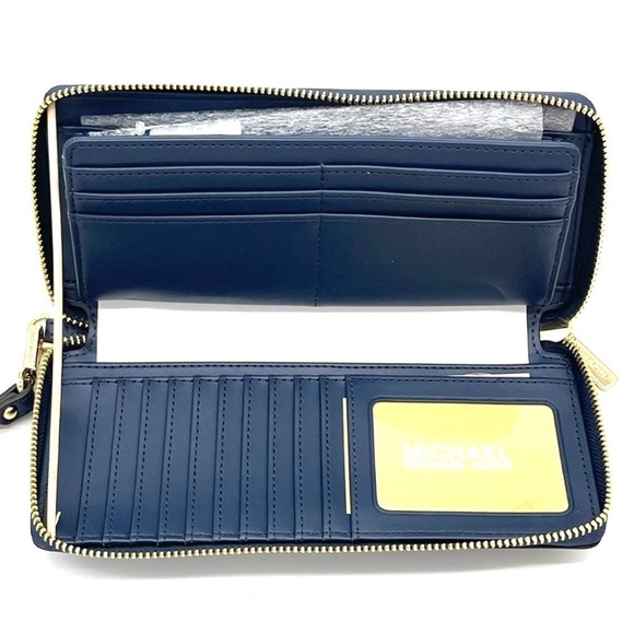 Michael Kors Large Continental Wallet Wristlet Navy Blue (NWT) - Picture 5 of 7